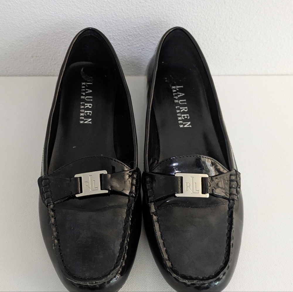 Lauren Ralph Lauren Careigh Loafers Driving Shoes Women’s SZ 7.5 B Black Silver - Picture 9 of 10